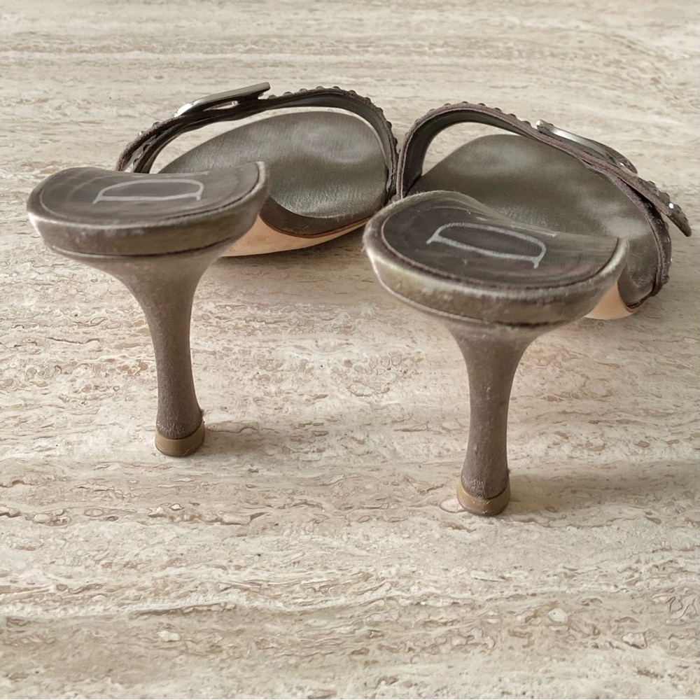 Vintage Dior Satin Crystal CD Sandal Mule Heels - Picture 9 of 10